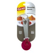 Wholesale - 4pc GLAD RED MEASURING SPOONS W/SS HANDLE C/P 72, UPC: 749732712194